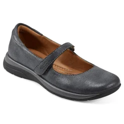 Outlet Earth Shoes Tose Lug Sole Square Toe Casual Ballet Flats Pewter