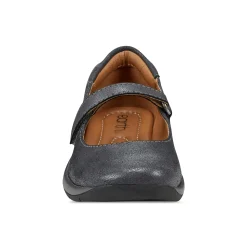 Outlet Earth Shoes Tose Lug Sole Square Toe Casual Ballet Flats Pewter