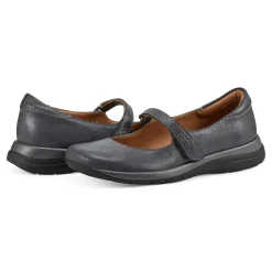 Outlet Earth Shoes Tose Lug Sole Square Toe Casual Ballet Flats Pewter