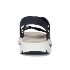 Outlet Earth Shoes Vernon Strappy Slingback Casual Flat Sandals Dark Blue