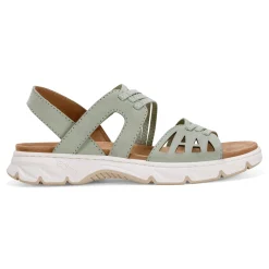 Outlet Earth Shoes Vernon Strappy Slingback Casual Flat Sandals Light Green