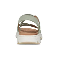 Outlet Earth Shoes Vernon Strappy Slingback Casual Flat Sandals Light Green