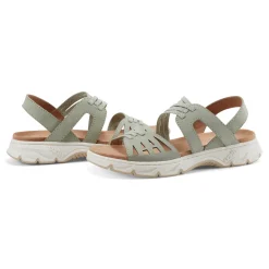 Outlet Earth Shoes Vernon Strappy Slingback Casual Flat Sandals Light Green