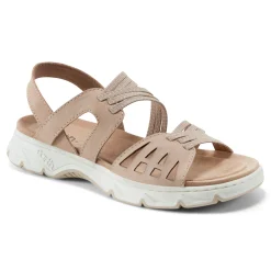New Earth Shoes Vernon Strappy Slingback Casual Flat Sandals Light Natural