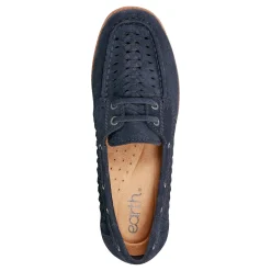 Best Earth Shoes Wishing Almond Toe Slip-on Flat Casual Loafers Dark Blue
