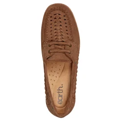 Hot Earth Shoes Wishing Almond Toe Slip-on Flat Casual Loafers Brown