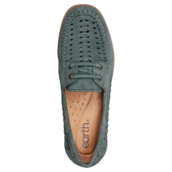 Clearance Earth Shoes Wishing Almond Toe Slip-on Flat Casual Loafers Medium Green