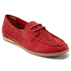Sale Earth Shoes Wishing Almond Toe Slip-on Flat Casual Loafers Light Red