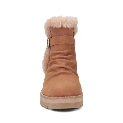 Earth Shoes Yara Waterproof Lug Sole Casual Ankle Booties Medium Natural