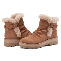 Earth Shoes Yara Waterproof Lug Sole Casual Ankle Booties Medium Natural