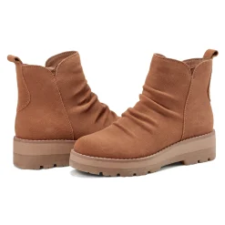 Outlet Earth Shoes Yonder Waterproof Ruched Lug Sole Casual Booties Medium Natural