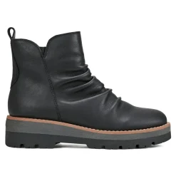 Discount Earth Shoes Yonder Waterproof Ruched Lug Sole Casual Booties Black