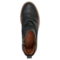 Discount Earth Shoes Yonder Waterproof Ruched Lug Sole Casual Booties Black