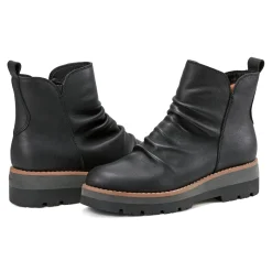 Discount Earth Shoes Yonder Waterproof Ruched Lug Sole Casual Booties Black