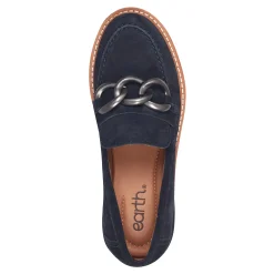 Online Earth Shoes Zalor Round Toe Lug Sole Casual Slip-on Loafers Dark Blue