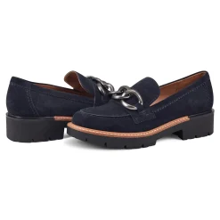 Online Earth Shoes Zalor Round Toe Lug Sole Casual Slip-on Loafers Dark Blue