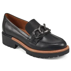 Clearance Earth Shoes Zalor Round Toe Lug Sole Casual Slip-on Loafers Black