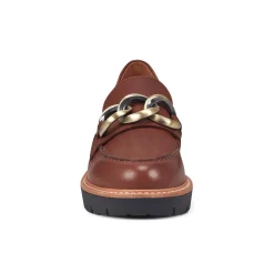 New Earth Shoes Zalor Round Toe Lug Sole Casual Slip-on Loafers Medium Brown