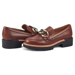 New Earth Shoes Zalor Round Toe Lug Sole Casual Slip-on Loafers Medium Brown
