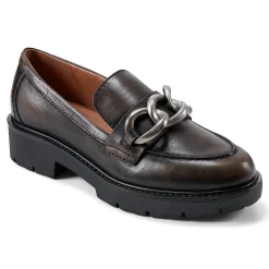 Sale Earth Shoes Zalor Round Toe Lug Sole Casual Slip-on Loafers Dark Brown