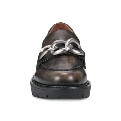 Sale Earth Shoes Zalor Round Toe Lug Sole Casual Slip-on Loafers Dark Brown