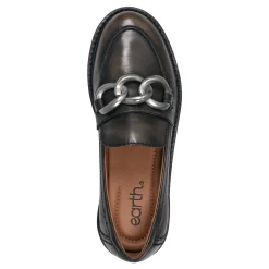 Sale Earth Shoes Zalor Round Toe Lug Sole Casual Slip-on Loafers Dark Brown