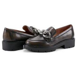 Sale Earth Shoes Zalor Round Toe Lug Sole Casual Slip-on Loafers Dark Brown