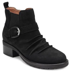 Hot Earth Shoes Zane Ruched Booties Black Suede