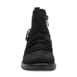 Hot Earth Shoes Zane Ruched Booties Black Suede