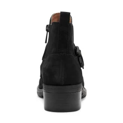 Hot Earth Shoes Zane Ruched Booties Black Suede