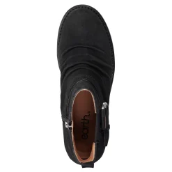 Hot Earth Shoes Zane Ruched Booties Black Suede