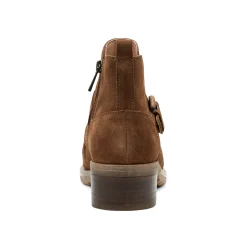 New Earth Shoes Zane Ruched Booties Brown Suede