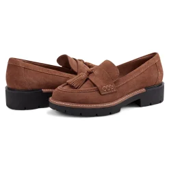 Online Earth Shoes Zimm Round Toe Lug Sole Casual Slip-on Loafers Medium Brown
