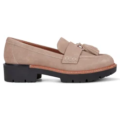 New Earth Shoes Zimm Round Toe Lug Sole Casual Slip-on Loafers Light Natural