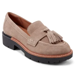 New Earth Shoes Zimm Round Toe Lug Sole Casual Slip-on Loafers Light Natural