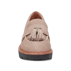 New Earth Shoes Zimm Round Toe Lug Sole Casual Slip-on Loafers Light Natural