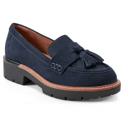 Clearance Earth Shoes Zimm Round Toe Lug Sole Casual Slip-on Loafers Dark Blue