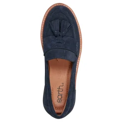 Clearance Earth Shoes Zimm Round Toe Lug Sole Casual Slip-on Loafers Dark Blue